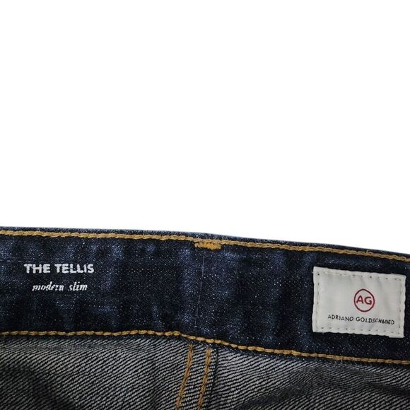 AG‎ Adriano Goldschmied Jeans Mens 31 Blue Tellis Modern Slim Raw Hem Dark Wash - Picture 2 of 11